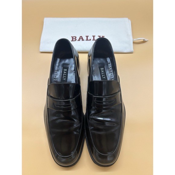 Bally Trillo‎ Black Leather Loafers Mens 9.5 D Italy Luxury Dress Shoes main image 8